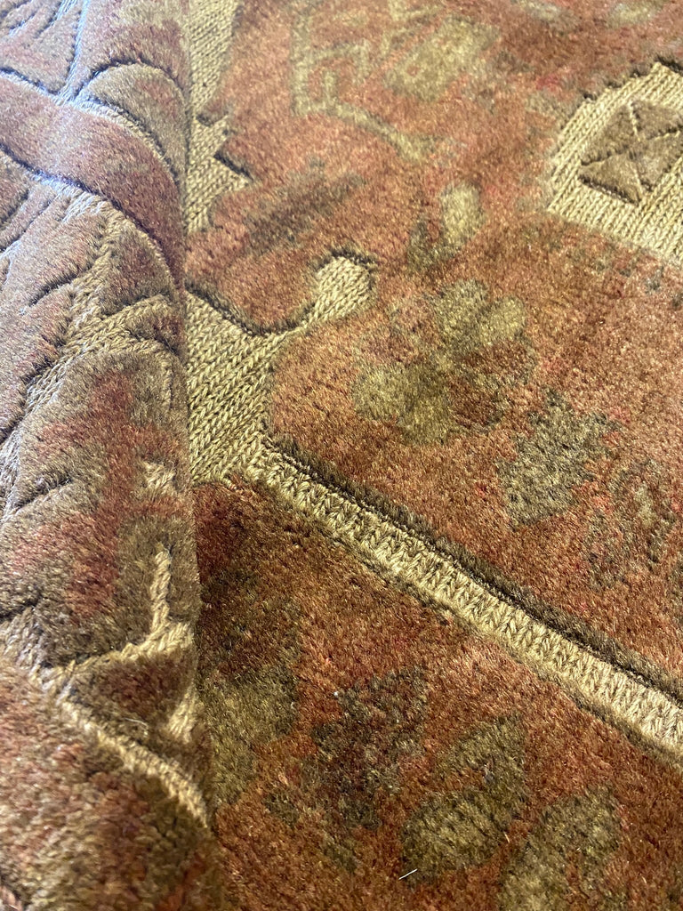 6.7 x 9 Old Afghan Tribal Rug Hand Art Craft Raised Wool Pile #S10-5754