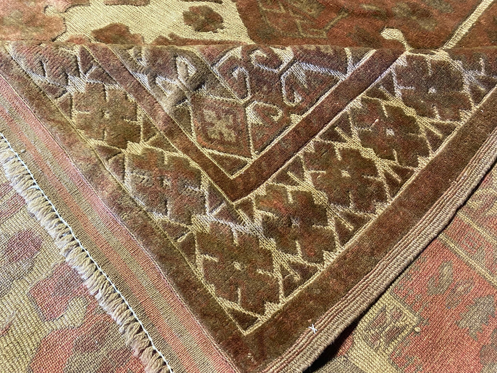 6.7 x 9 Old Afghan Tribal Rug Hand Art Craft Raised Wool Pile #S10-5754