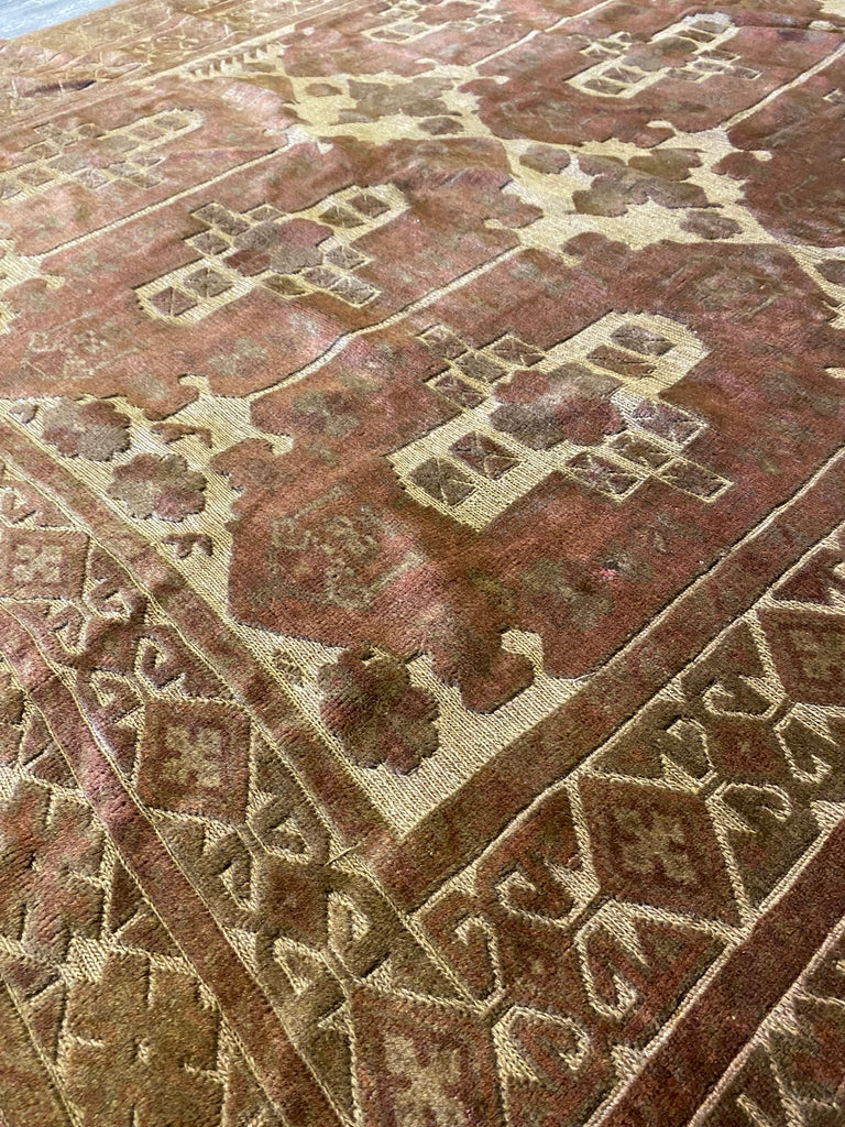 6.7 x 9 Old Afghan Tribal Rug Hand Art Craft Raised Wool Pile #S10-5754