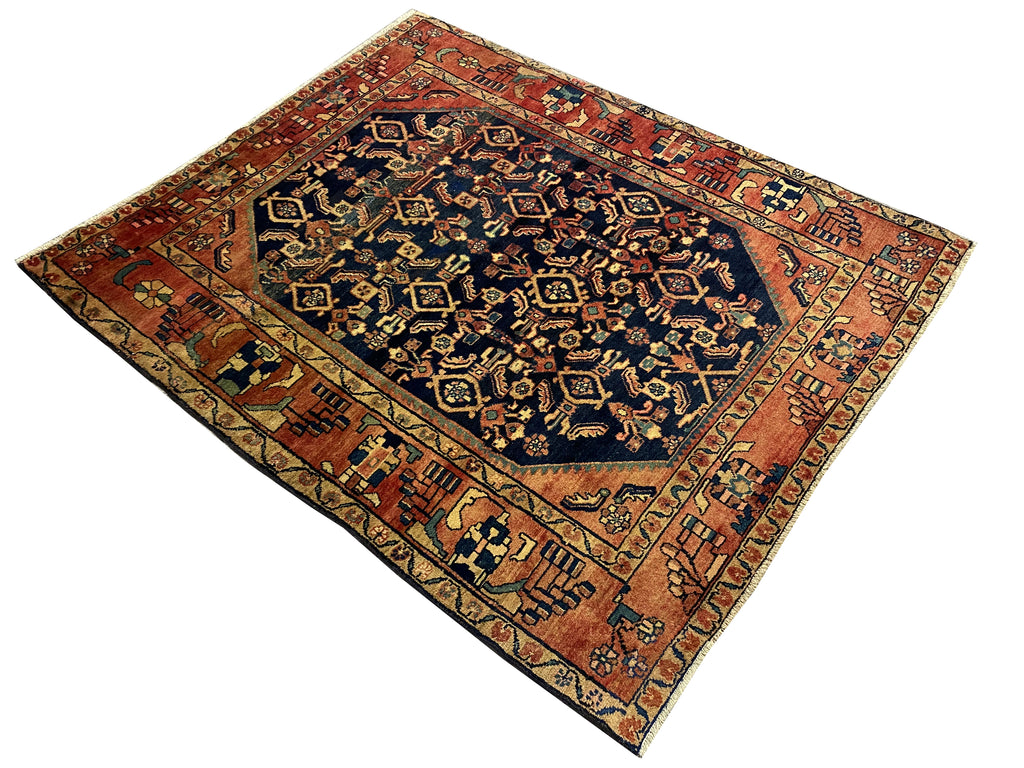 5.4 x 6.6 Persian Nahavand Herat Squarish Rug #5819