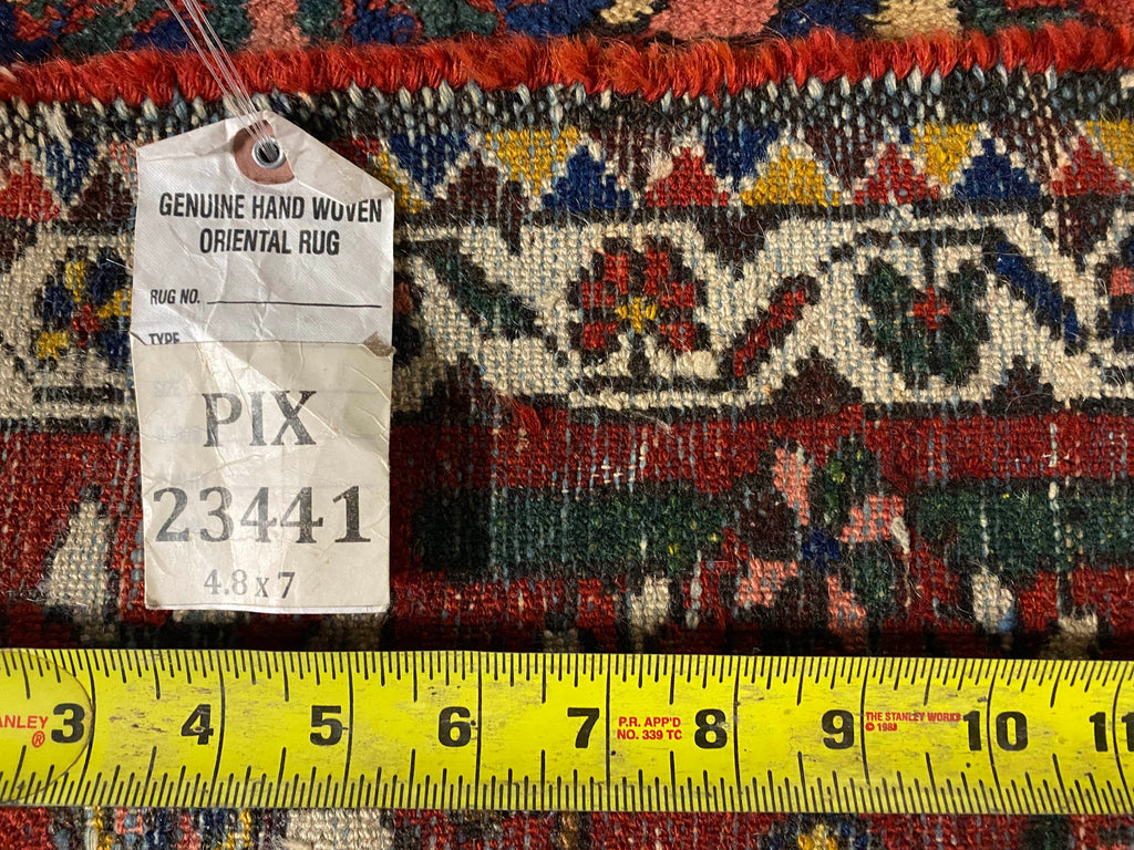 4.8 x 7 Semi-Antique Persian Bijar Seneh Rug #PIX-23441B