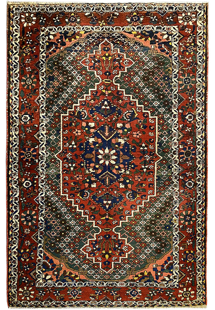 4.8 x 7 Semi-Antique Persian Bijar Seneh Rug #PIX-23441B