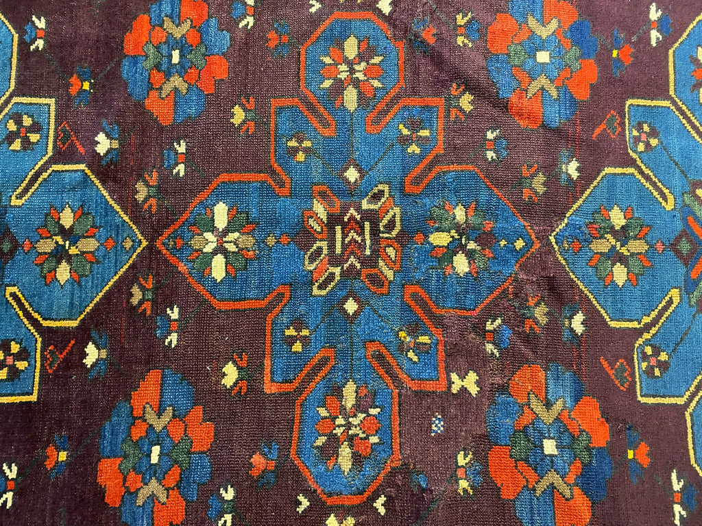 4.3 x 6 Antique Tribal Kurdistan Wool Rug  #PIX-8581