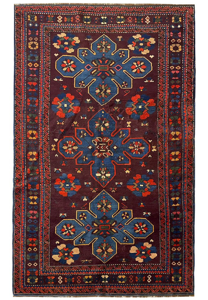 4.3 x 6 Antique Tribal Kurdistan Wool Rug  #PIX-8581