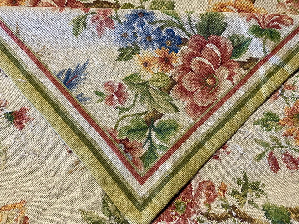 6 x 9 Beautiful Needle Point Birds Rooster Trees #F-6997