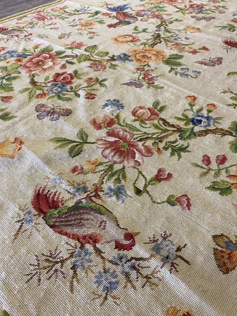 6 x 9 Beautiful Needle Point Birds Rooster Trees #F-6997