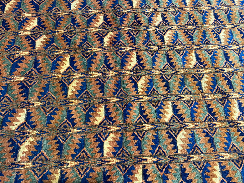 4 x 6 Dark Blue Afghan Handmade Wool Tribal Herat Rug #F-6998