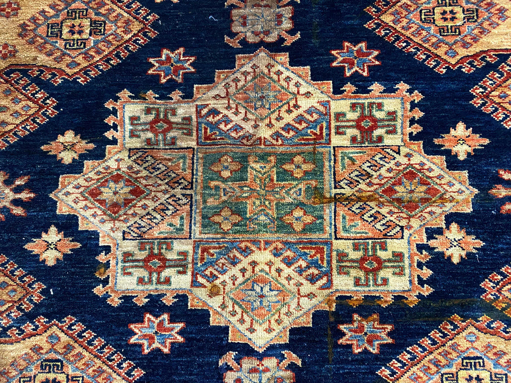 5.5 x 7.8 Navy Blue Super Kazak Rug 28215