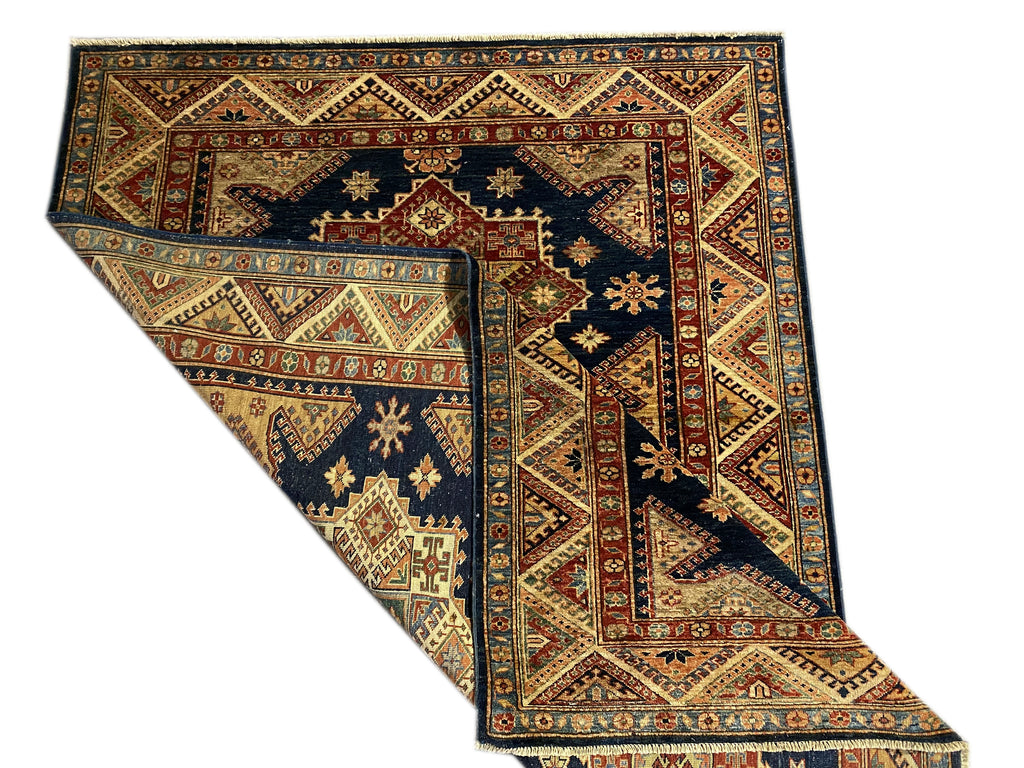 5.5 x 7.8 Navy Blue Super Kazak Rug 28215
