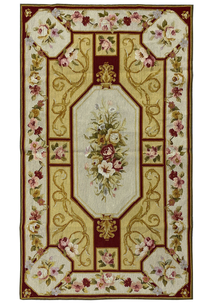 3 x 5 Handmade No Pile- Flat Tapestry Weave Needle Point Rug 