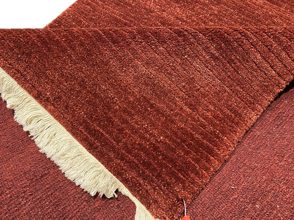 3 x 5 Rich Rustic Red Contemporary Handmade India Wool Rug #F-3001