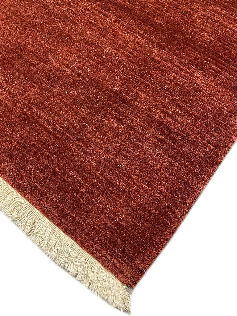 3 x 5 Rich Rustic Red Contemporary Handmade India Wool Rug #F-3001