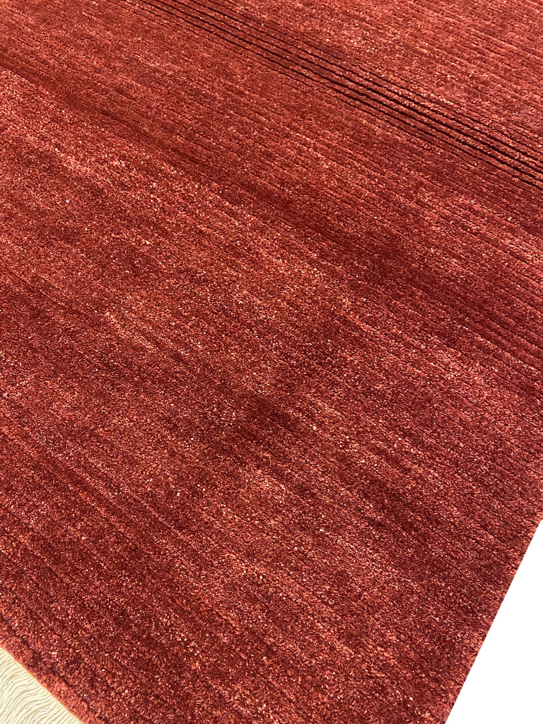 3 x 5 Rich Rustic Red Contemporary Handmade India Wool Rug #F-3001