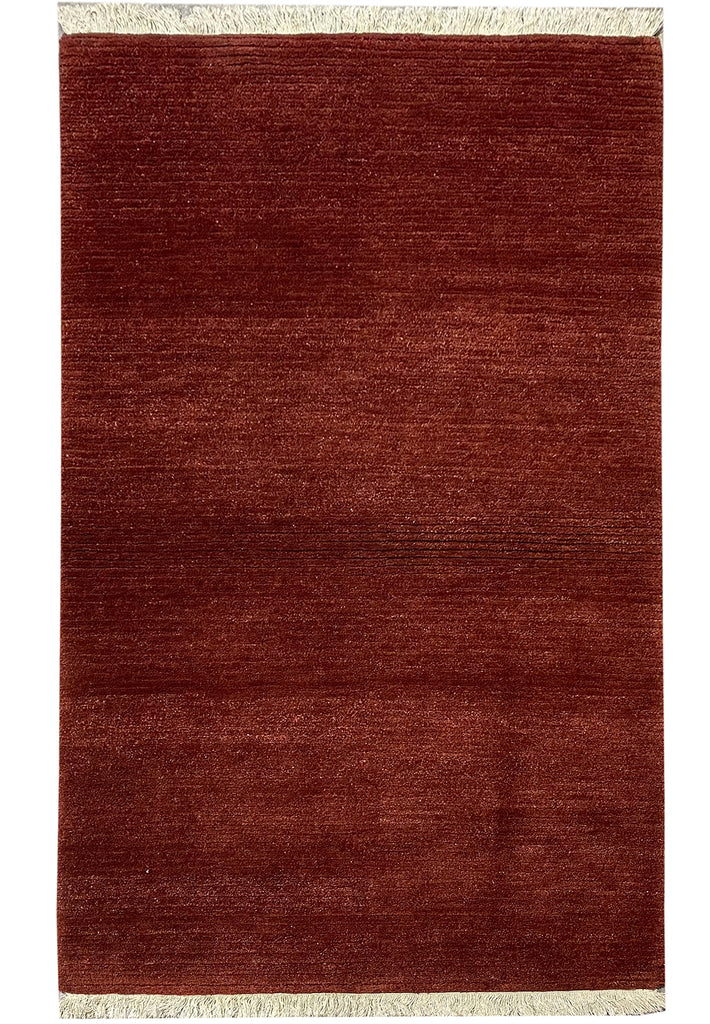 3 x 5 Rich Rustic Red Contemporary Handmade India Wool Rug 