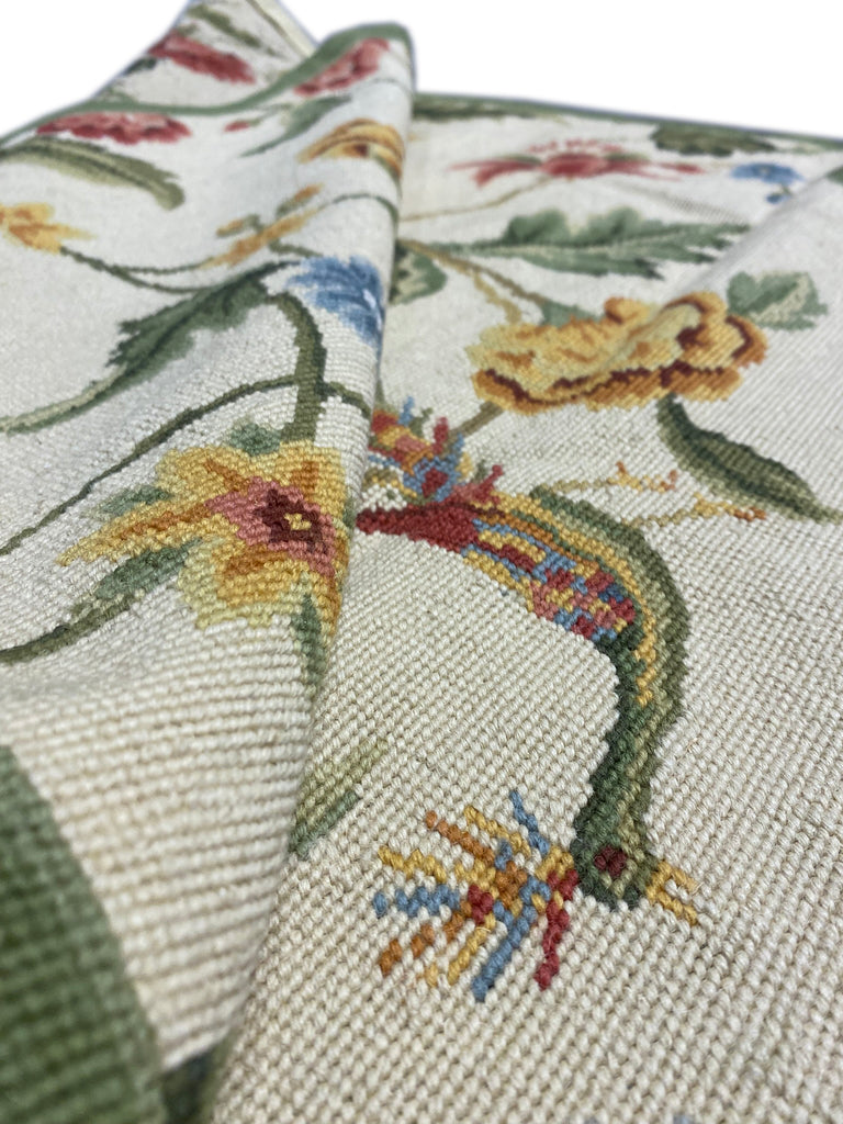 3 x 5 Floral Bird Peacock Beautiful Needle Point Rug #F-3002