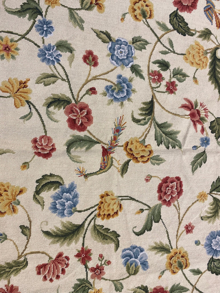3 x 5 Floral Bird Peacock Beautiful Needle Point Rug #F-3002