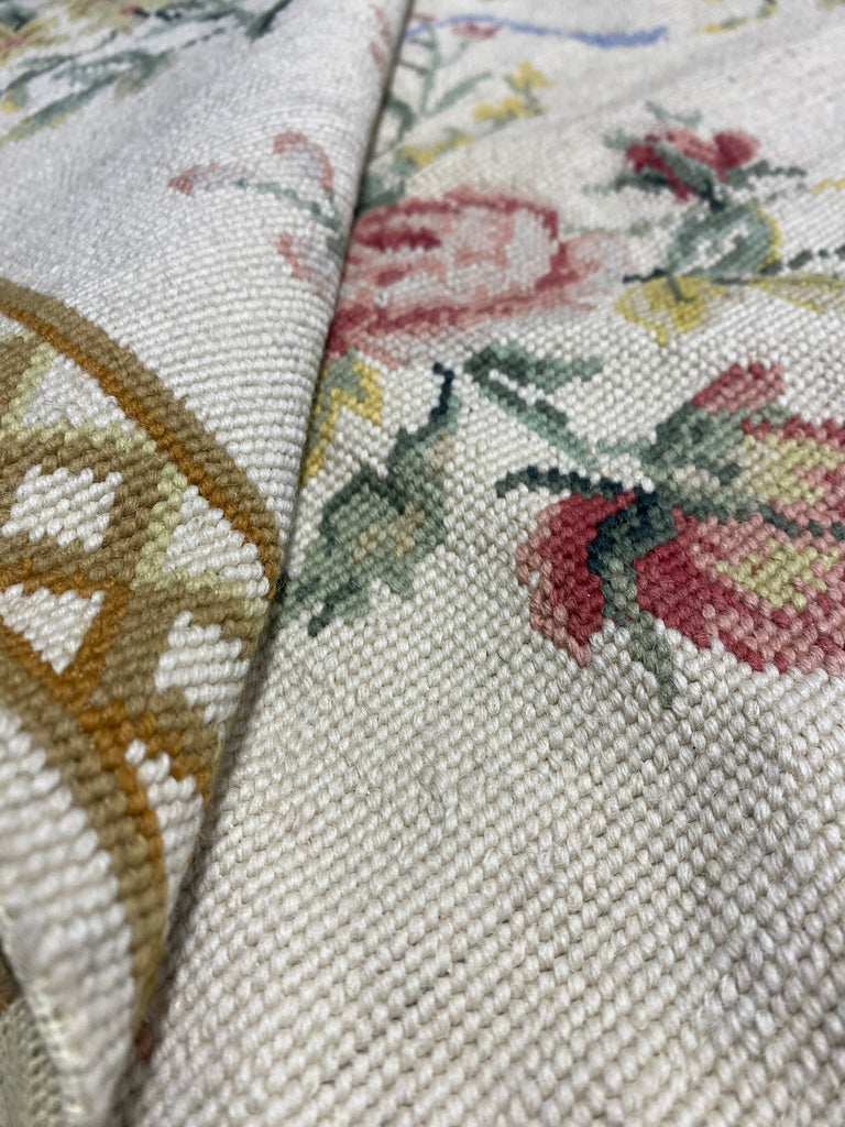 4 x 6 Handmade 	No Pile- Flat Tapestry Weave Pile Needle Point Floral Rug #F-3003
