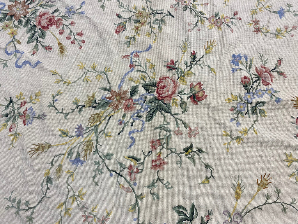 4 x 6 Handmade 	No Pile- Flat Tapestry Weave Pile Needle Point Floral Rug #F-3003