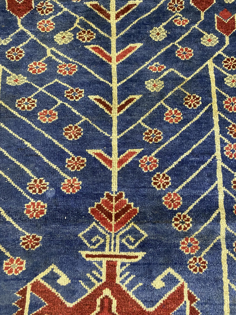 4.6 x 6.4 Navy Blue Baluchi Floral Rug 76627