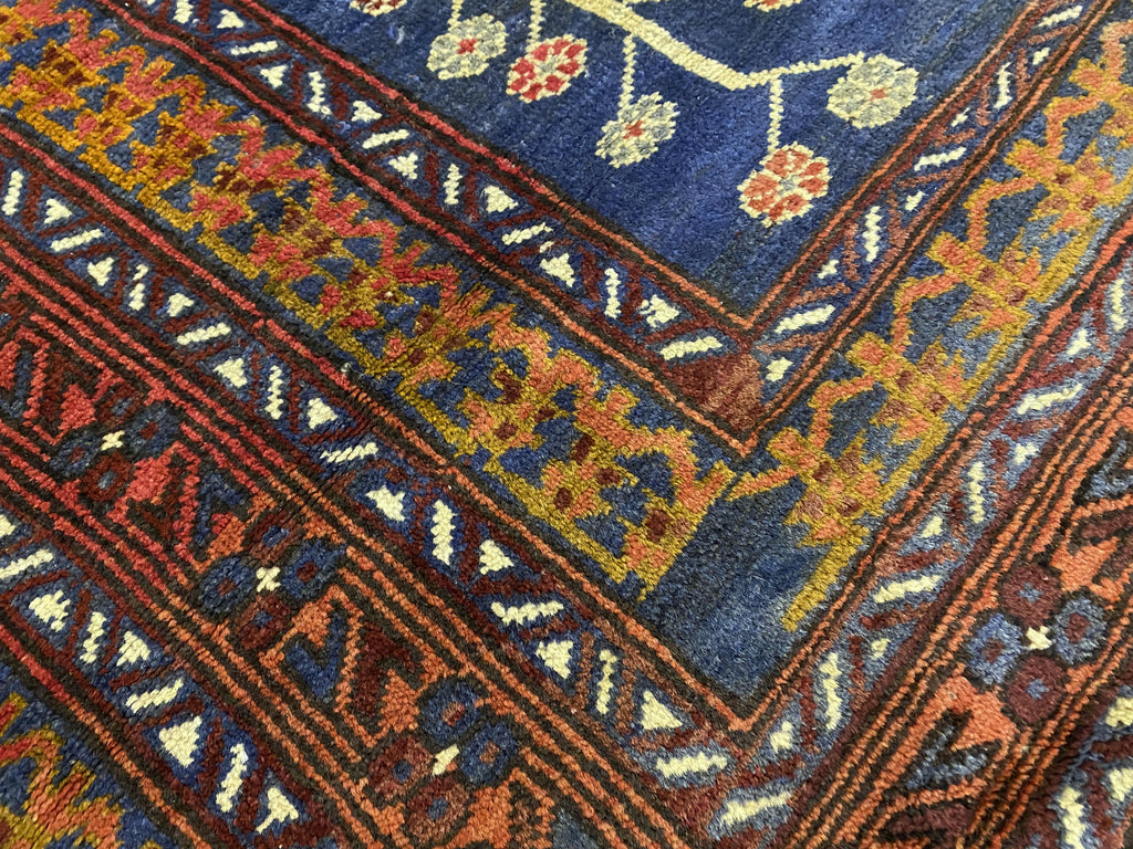 4.6 x 6.4 Navy Blue Baluchi Floral Rug 76627