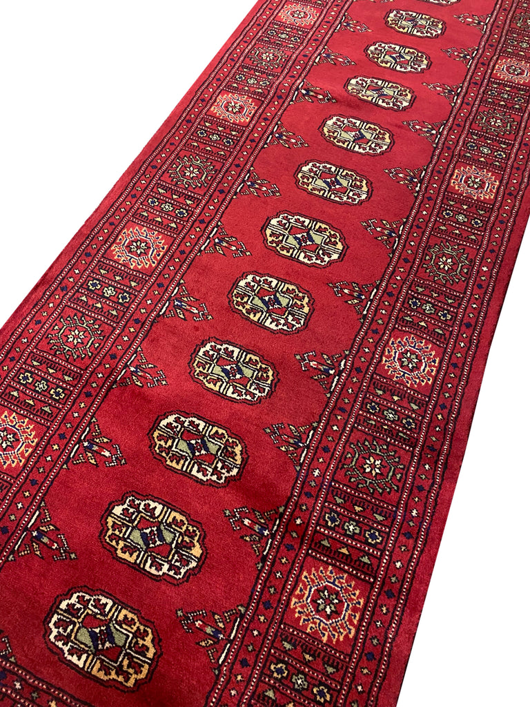 2.7 x 7.5 Bokhara Pakistan Handmade Wool Runner #F-3005