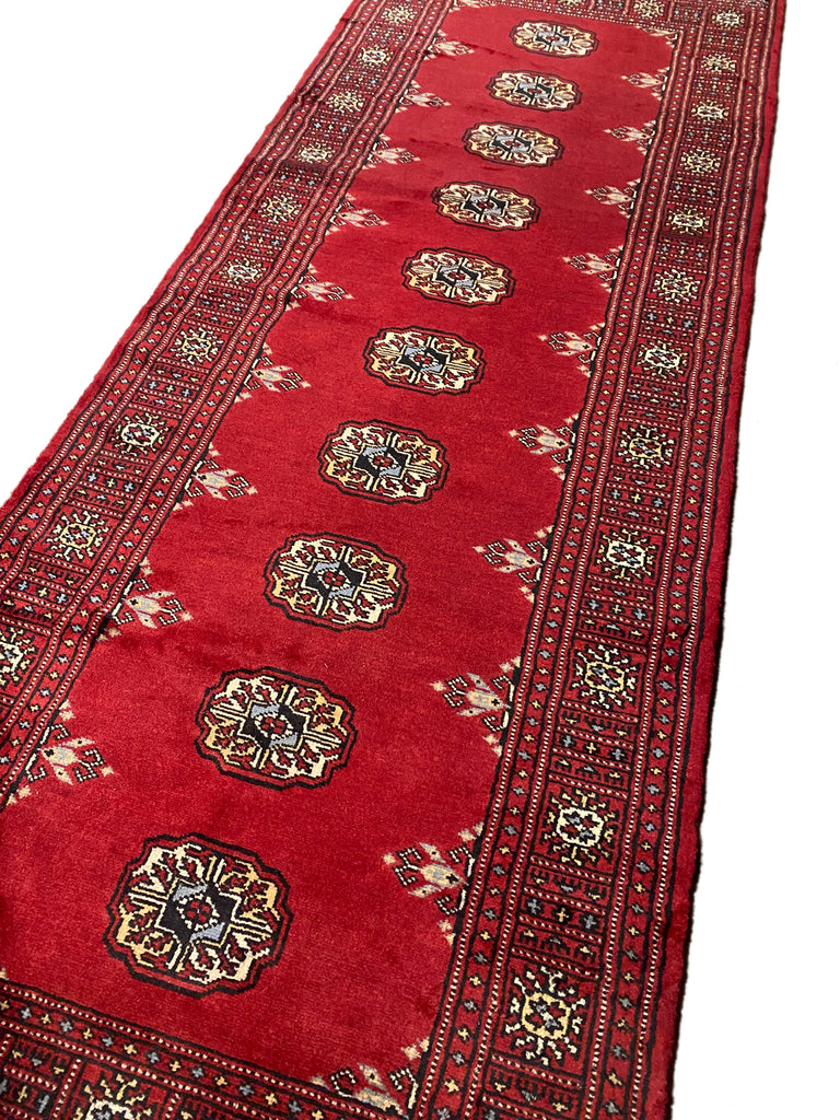 2.8 x 7.6 Traditional Handmade Pakistan Classic Bokhara Runner #F-3007