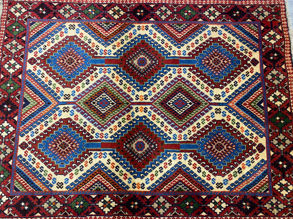 3.5 x 4.6 Traditional Handmade Persian Tribal Yalame Rug #F-3008