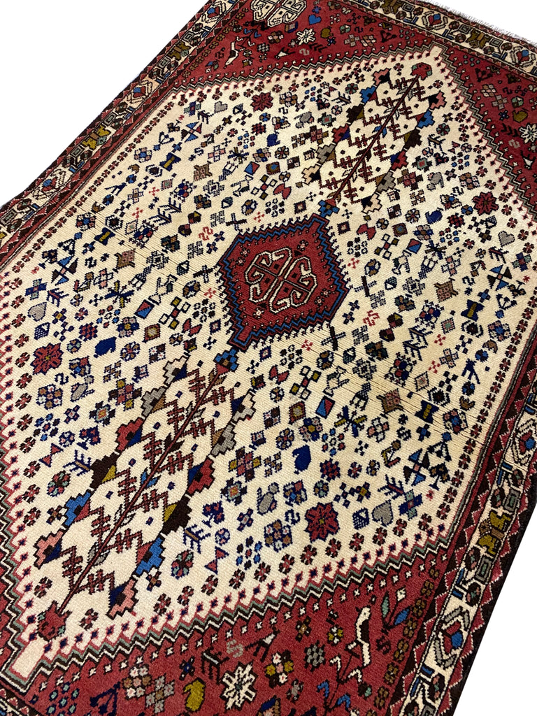 3 x 4 Traditional Handmade Geometric Persian Tribal Rug Shiraz Abadeh #PIX-28681
