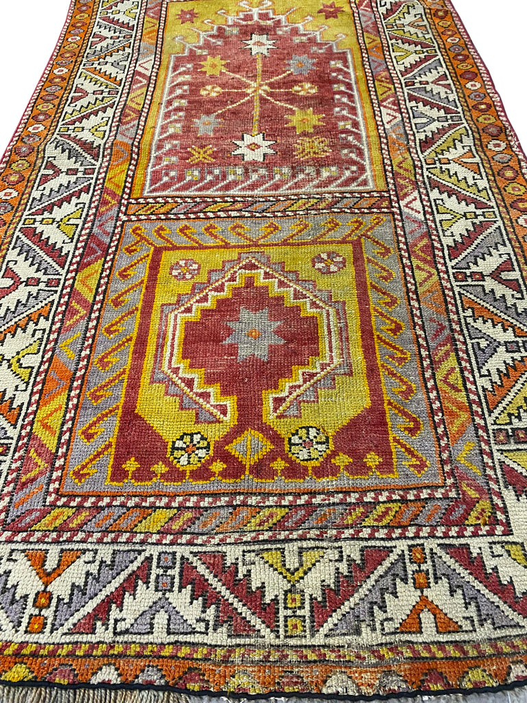 3.4 x 6 Traditional Persian Carpet Geometric Handmade Wool Rug