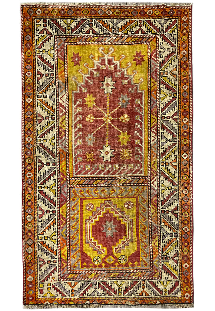 3.4 x 6 Traditional Persian Carpet Geometric Handmade Wool Rug