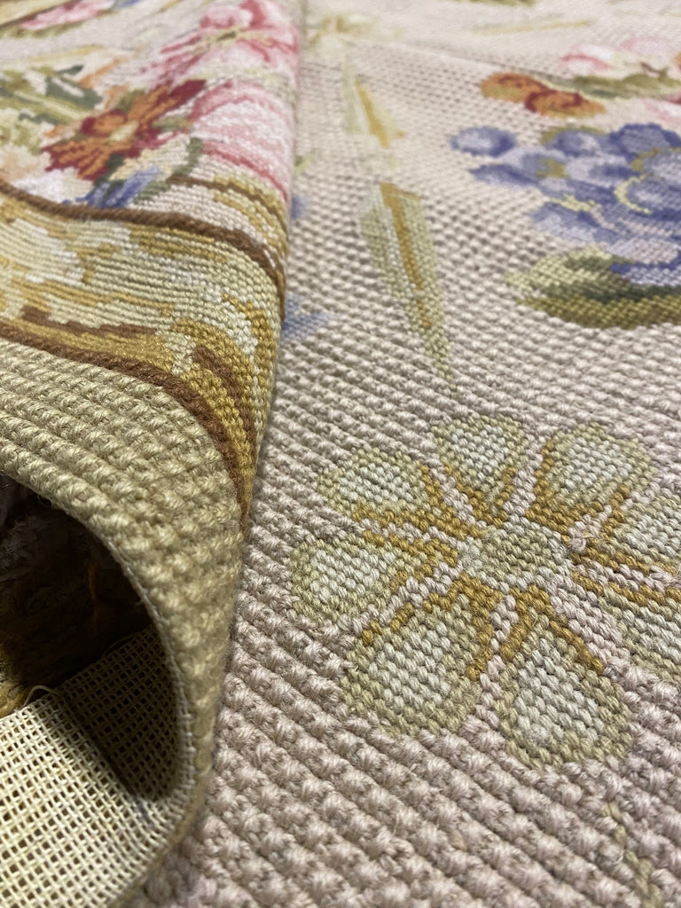 5.7 x 8.8 Europe Floral Handmade Needle Point Rug #F-3009