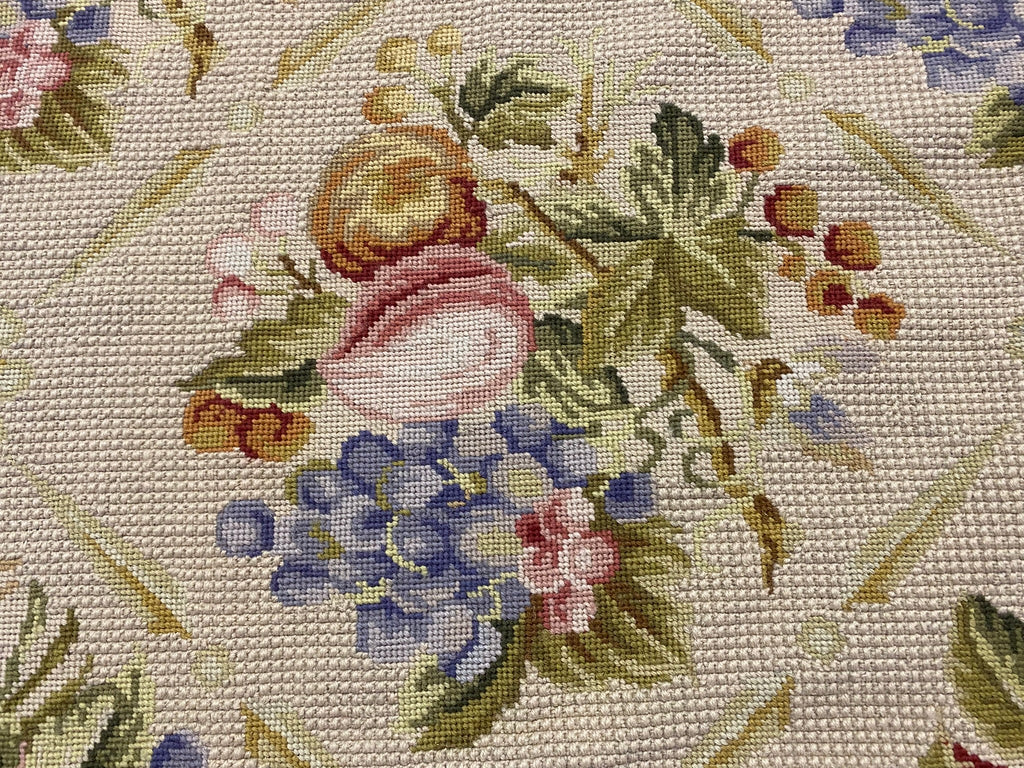 5.7 x 8.8 Europe Floral Handmade Needle Point Rug #F-3009