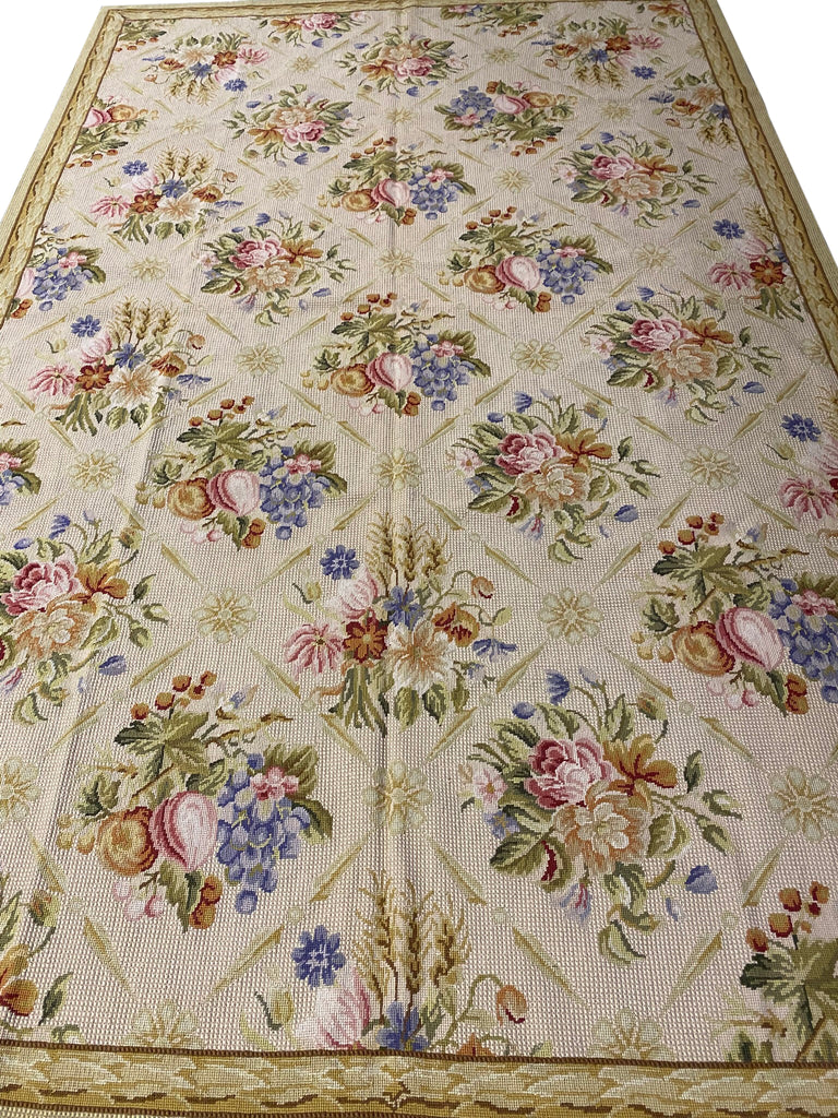 5.7 x 8.8 Europe Floral Handmade Needle Point Rug