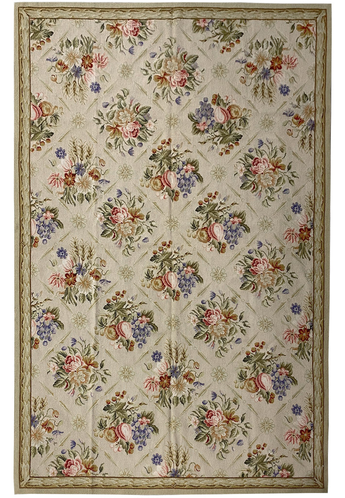 5.7 x 8.8 Europe Floral Handmade Needle Point Rug