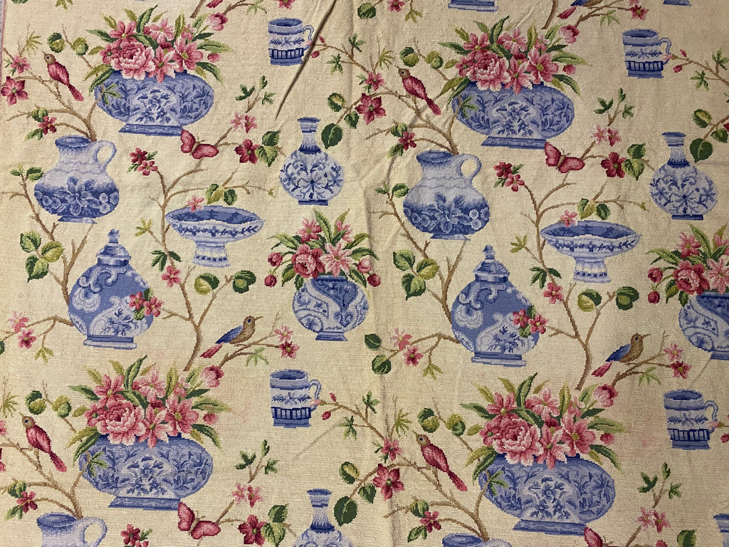 6 x 9 Wase Birds Flowers Handmade Needle Point Rug #F-3012