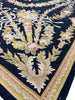 Load image into Gallery viewer, 6 x 9 BLACK French Aubusson Needle Point Rug #F-3016