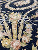 Load image into Gallery viewer, 6 x 9 BLACK French Aubusson Needle Point Rug #F-3016