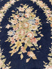 Load image into Gallery viewer, 6 x 9 BLACK French Aubusson Needle Point Rug #F-3016
