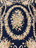 Load image into Gallery viewer, 6 x 9 BLACK French Aubusson Needle Point Rug #F-3016