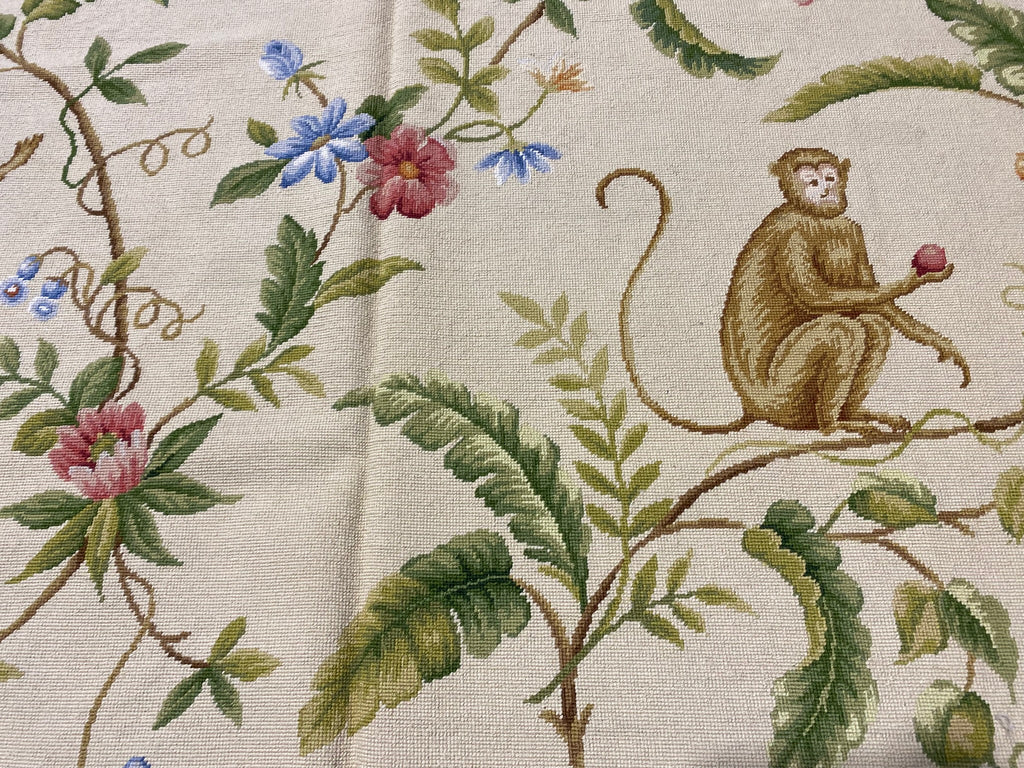 6 x 9 Monkey Pattern Decorative Handmade Needle Point Tapestry Rug #F-3017