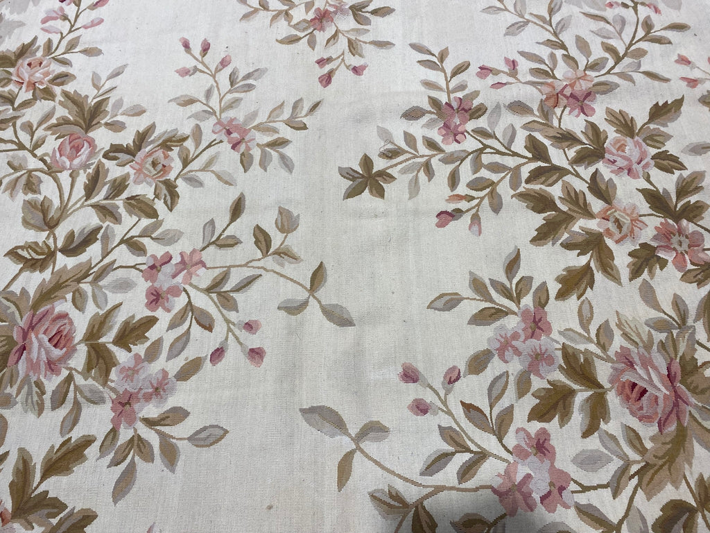 12 x 18 Beautiful Flat Weave Aubusson French Floral #PIX-5750