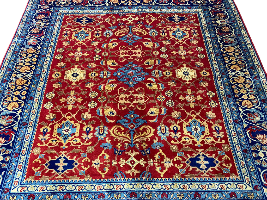 7 x 8 Red Sino Silk Square Rug 12023