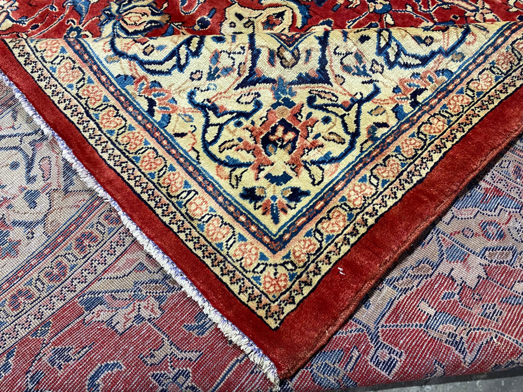 10' x 13' Red Semi Antique Persian Sarouk Rug 1315