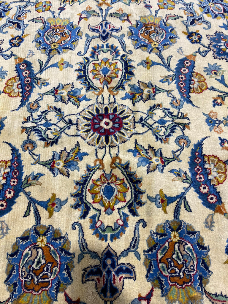 12.3 x 17.2 Beige Hand-knotted Persian Kashan Large Rug 14381