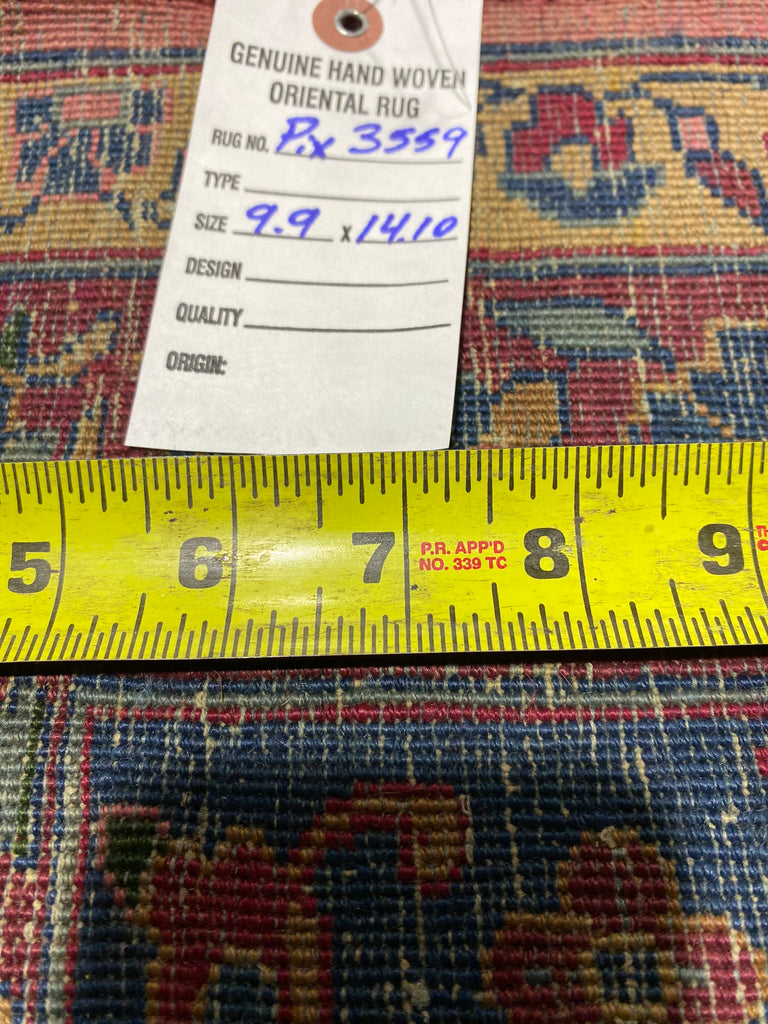 9.9 x 15.0 Antique 1930's Persian Kashan Sarouk Quality Large Rug Finer Wool #PIX-3559