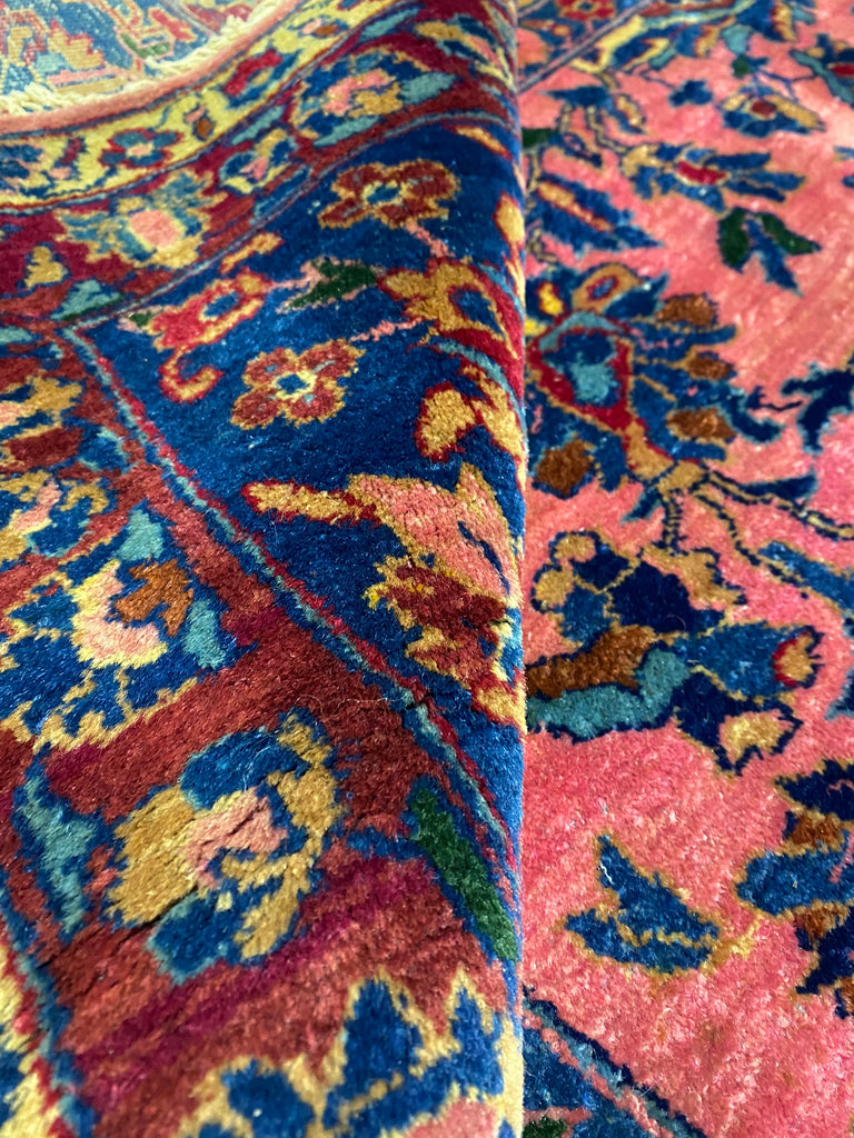 9.9 x 15.0 Antique 1930's Persian Kashan Sarouk Quality Large Rug Finer Wool #PIX-3559