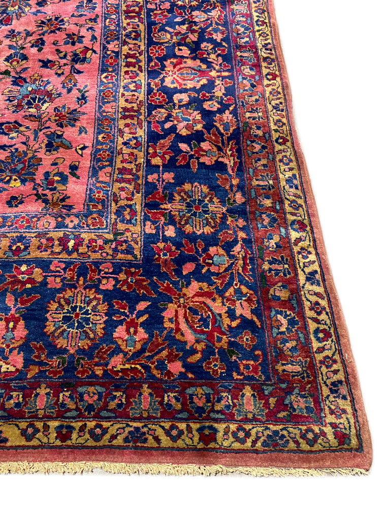 9.9 x 15.0 Antique 1930's Persian Kashan Sarouk Quality Large Rug Finer Wool #PIX-3559