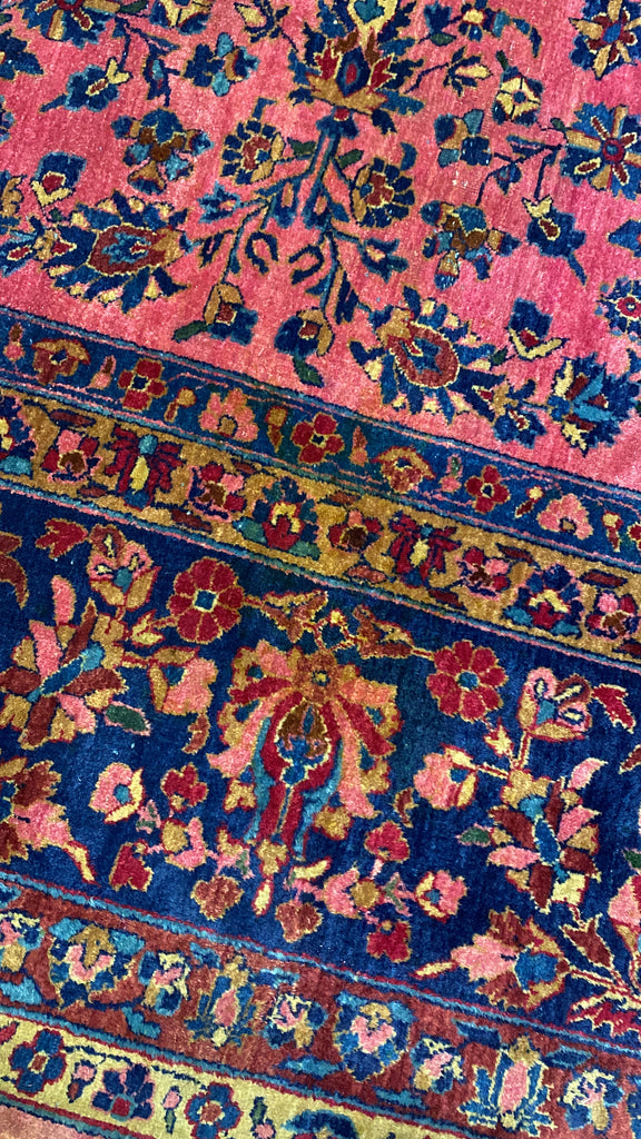 9.9 x 15.0 Antique 1930's Persian Kashan Sarouk Quality Large Rug Finer Wool #PIX-3559