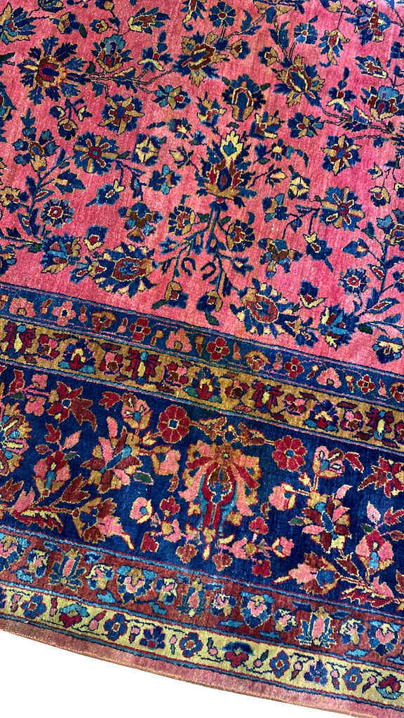 9.9 x 15.0 Antique 1930's Persian Kashan Sarouk Quality Large Rug Finer Wool #PIX-3559