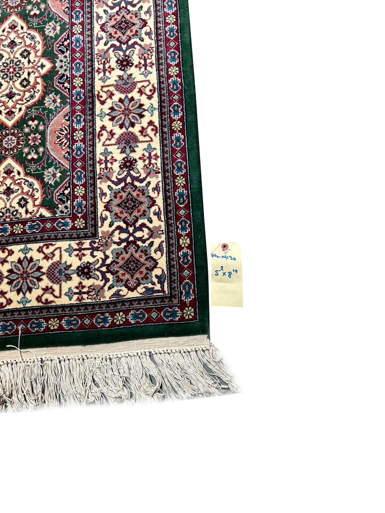 5.2 x 8.10 Basil Green New Quality Pakistan Rug 14130